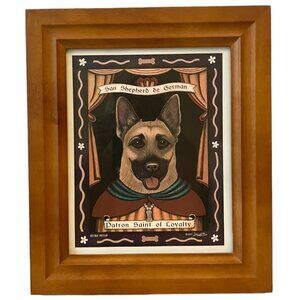 Wood Frame GERMAN SHEPHERD Wall ART "Patron Saint of Loyalty"-Krista Brooks